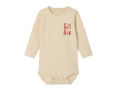 Name It bodysuit white swan with little sister print